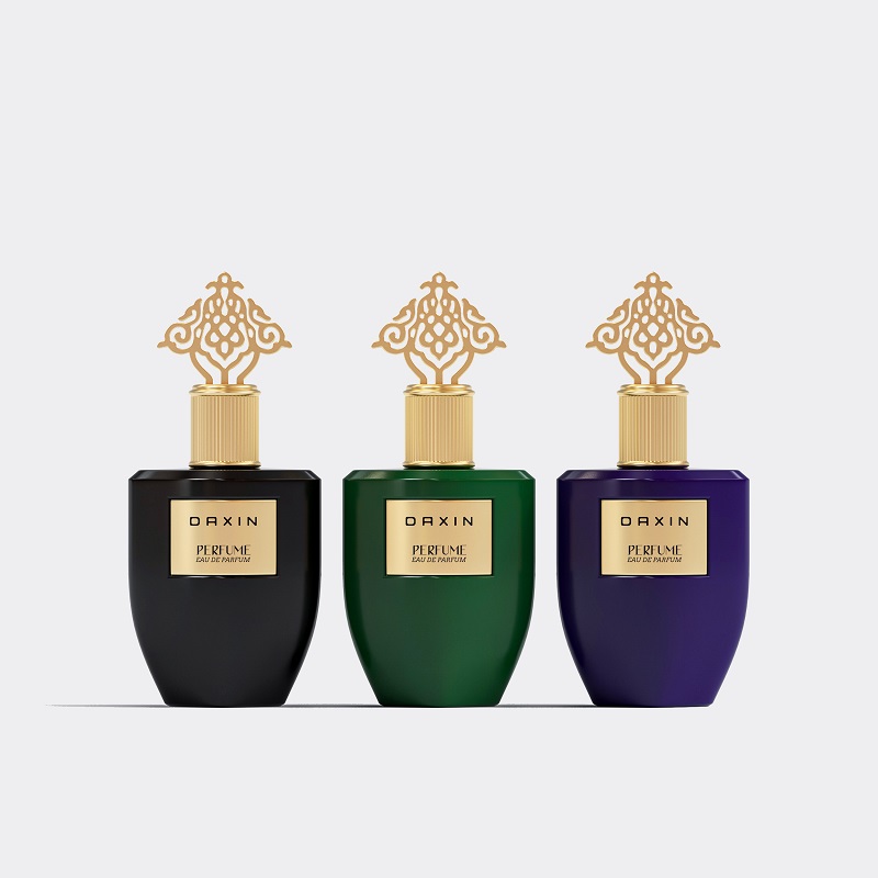 OEM Custom Pattern Design Colorful Empty Perfume Bottle 50ml 100ml Crimp Luxury Glass Perfume Bottle with Box