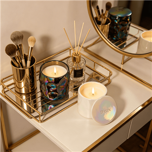 Tarro de cerámica de lujo, creativo, de estilo nórdico moderno, recipiente de porcelana personalizado vacío para velas con tapa.