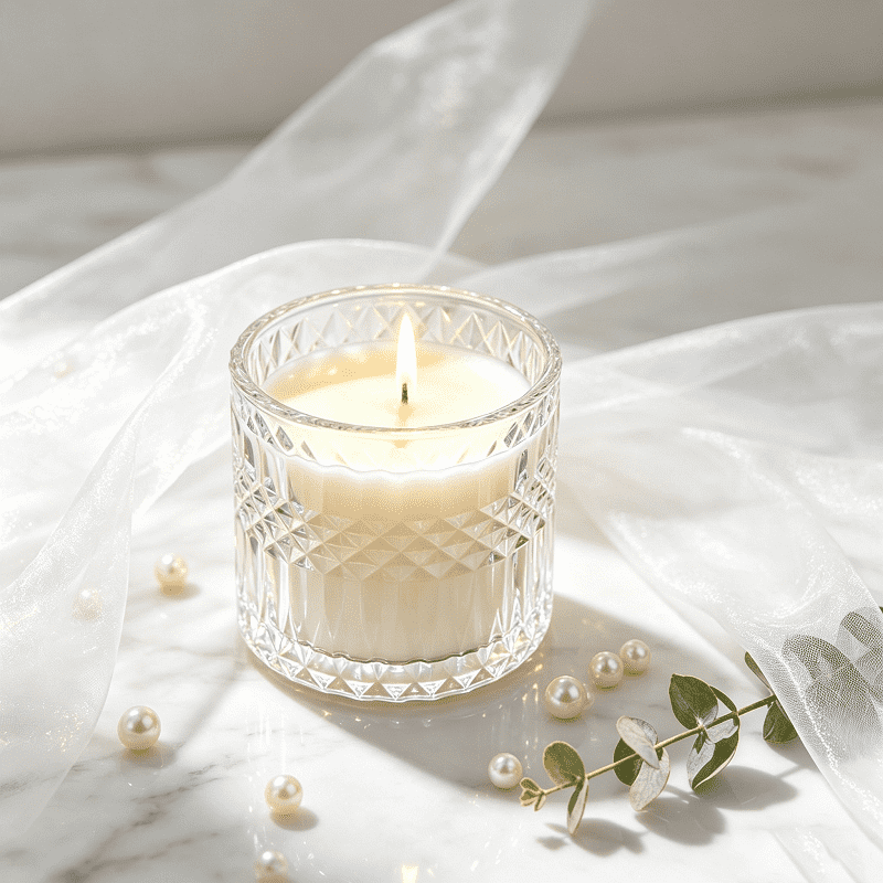 Tarro de vela de 300 ml (8 oz), lujoso y único, de vidrio, para Navidad. Recipientes vacíos para velas con tapas.