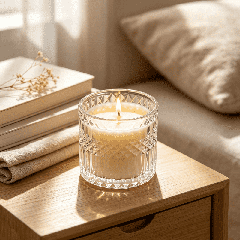 Tarro de vela de 300 ml (8 oz), lujoso y único, de vidrio, para Navidad. Recipientes vacíos para velas con tapas.
