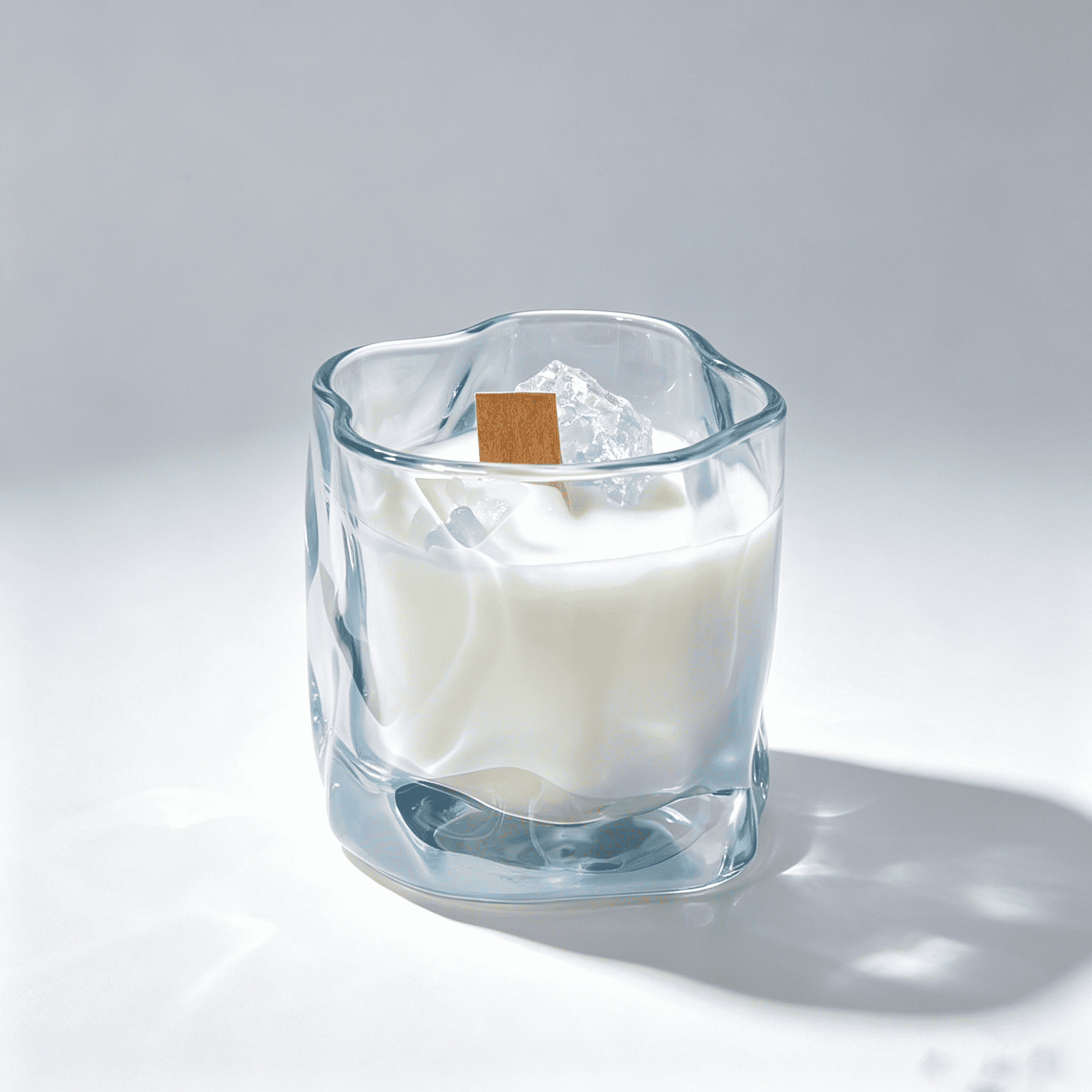 Nuevo y exclusivo tarro de cristal con diseño de ondas retorcidas en múltiples colores y borde ondulado irregular, ideal para velas de lujo.