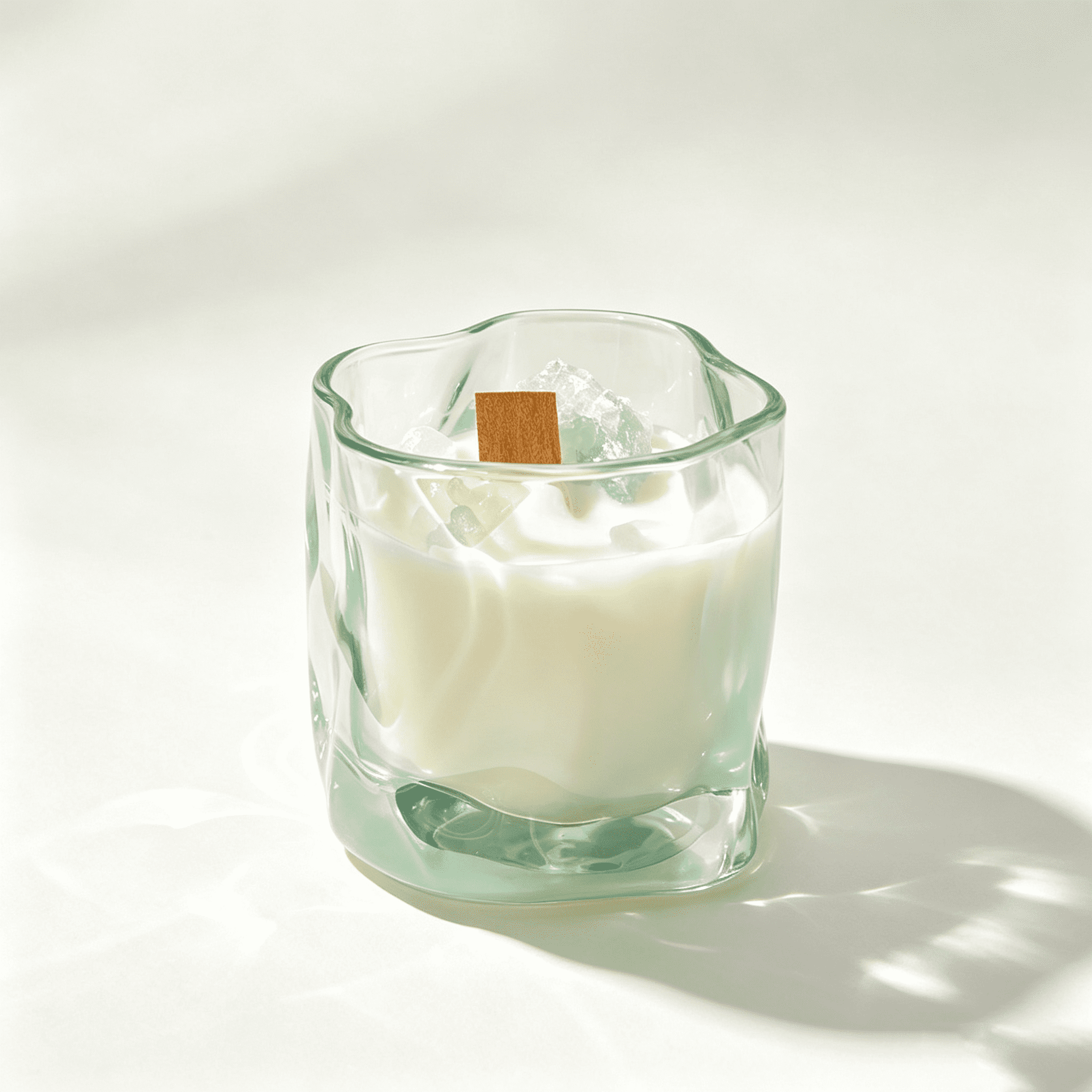 Nuevo y exclusivo tarro de cristal con diseño de ondas retorcidas en múltiples colores y borde ondulado irregular, ideal para velas de lujo.