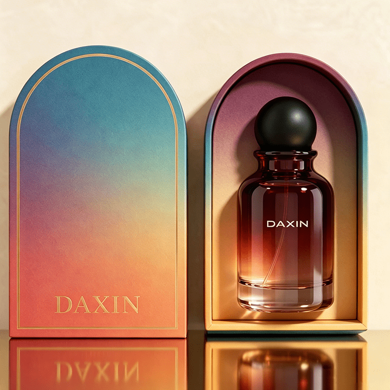 ODM OEM Custom Perfume Packaging Gradient Color Cologne Glass Bottle 30ml 50ml 100ml with Matte Black Cap