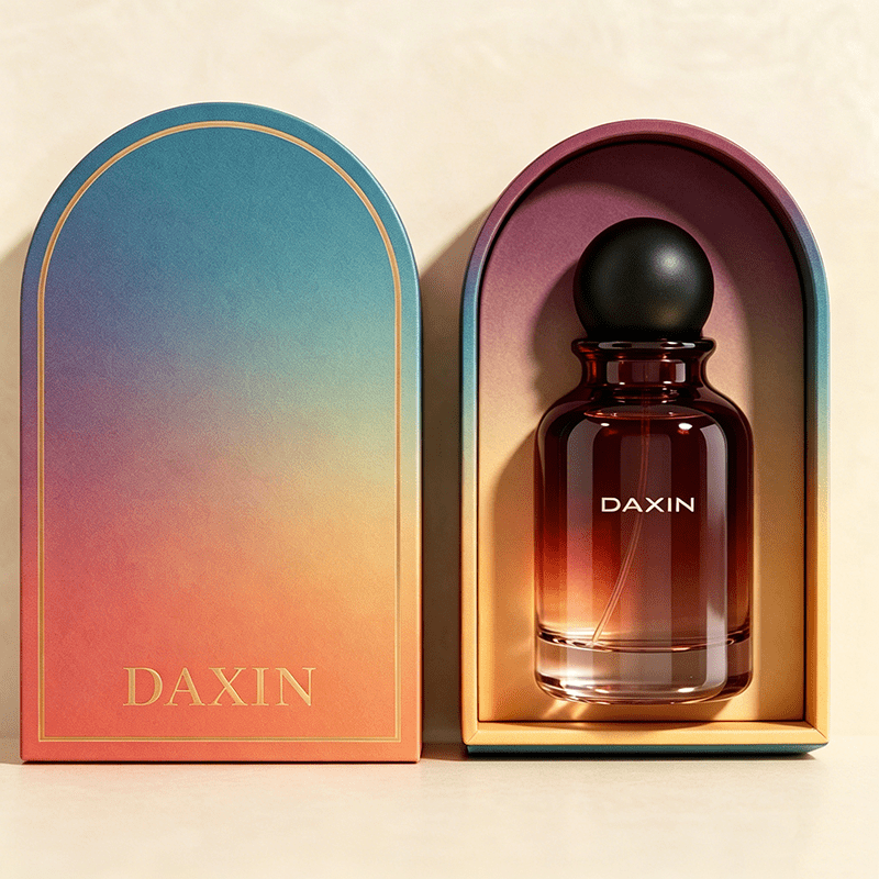 ODM OEM Custom Perfume Packaging Gradient Color Cologne Glass Bottle 30ml 50ml 100ml with Matte Black Cap