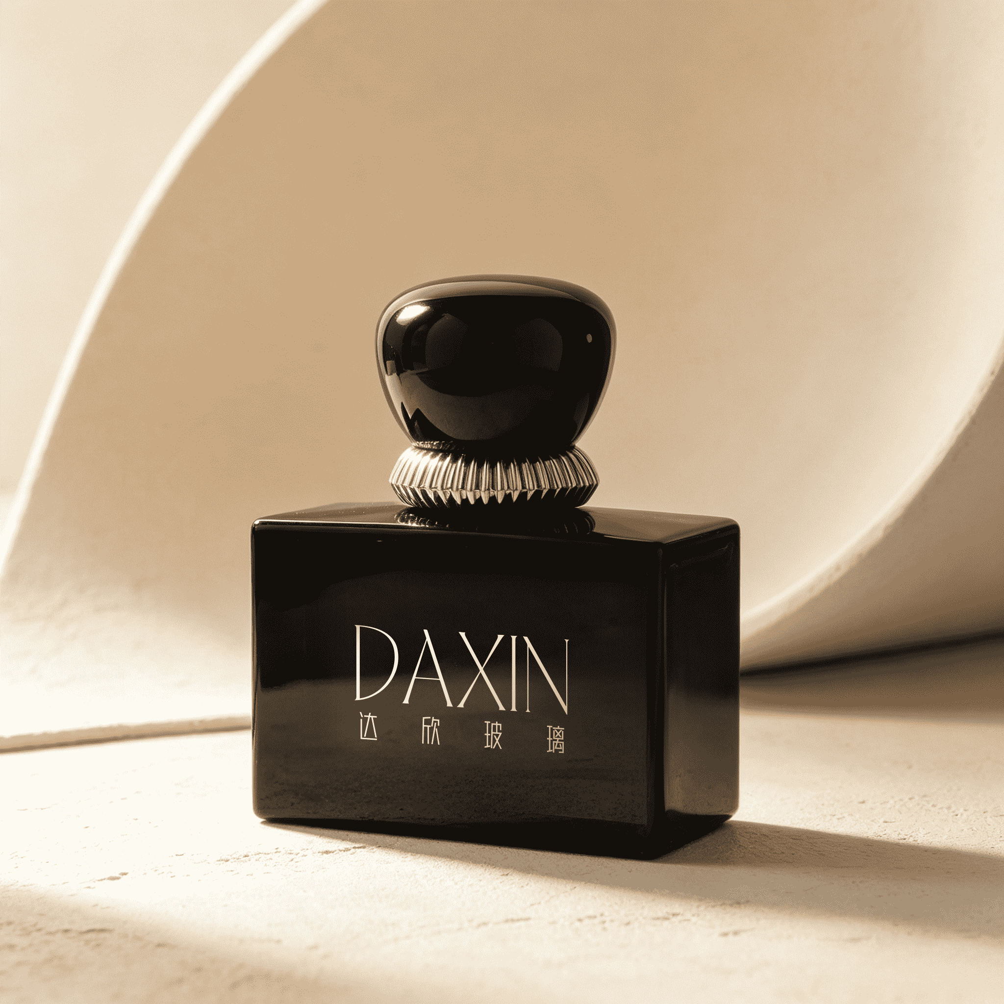 Botol Minyak Wangi Kaca Kosong Penyembur Kabus Segiempat Rata Hitam Matte 50ml Popular dengan Penutup Hitam Unik