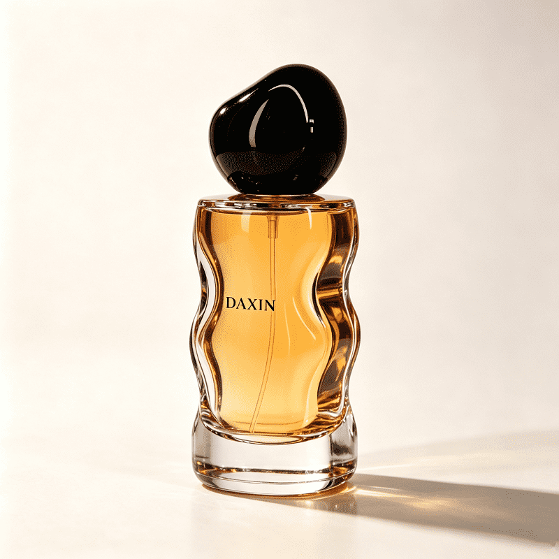 50 ml transparente, individuell gestaltbare Nachfüllflasche für Parfümöl aus Glas, leer, mit Bördelverschluss, Duftsprayflasche