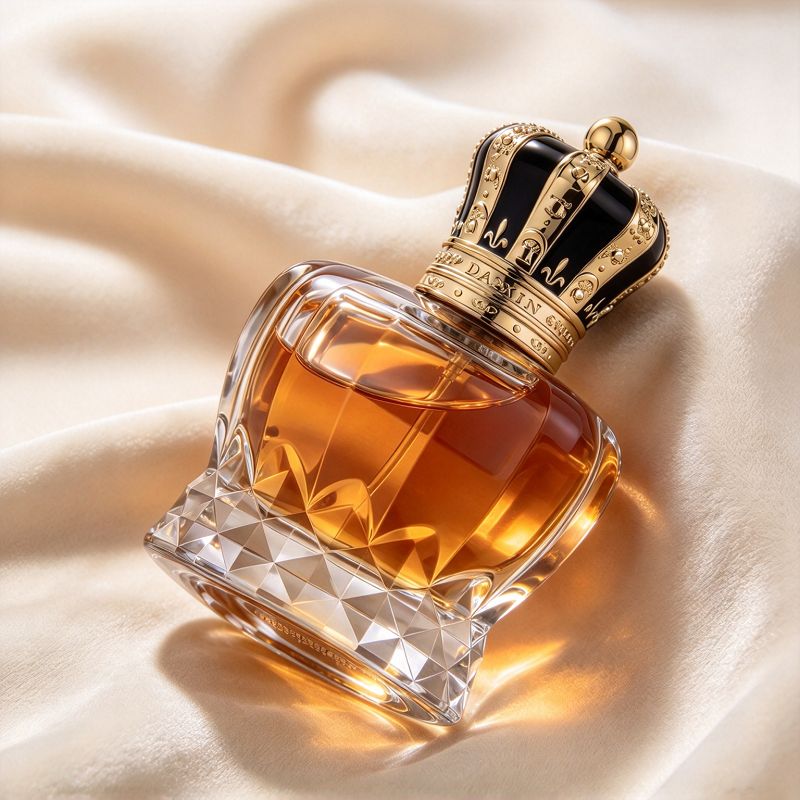 Botellas de perfume de vidrio personalizadas OEM/ODM de lujo con tapa corona de 30 ml, 50 ml y 100 ml, con caja y embalaje.