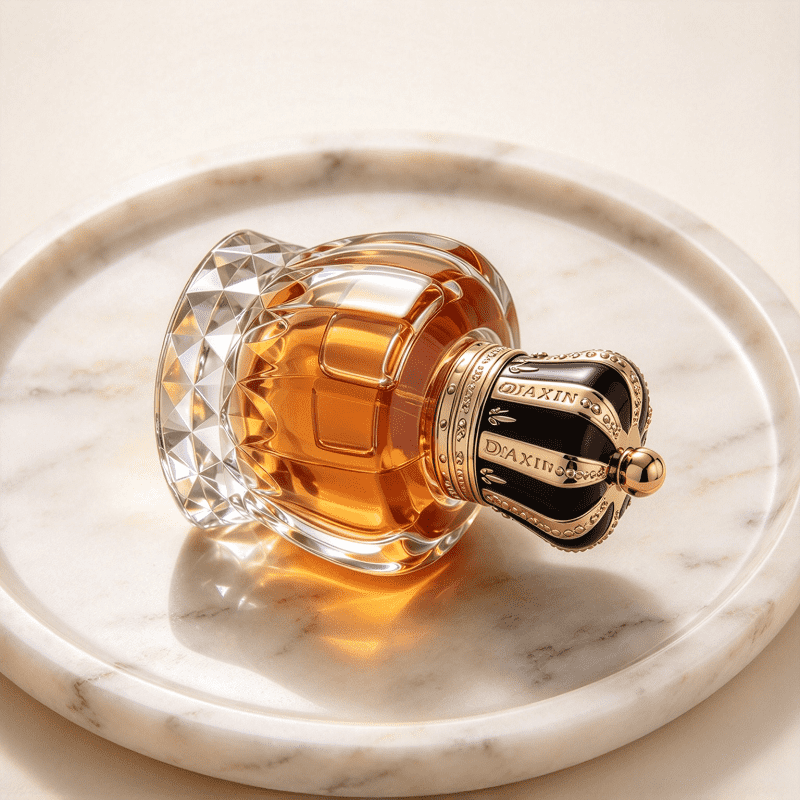 Botellas de perfume de vidrio personalizadas OEM/ODM de lujo con tapa corona de 30 ml, 50 ml y 100 ml, con caja y embalaje.