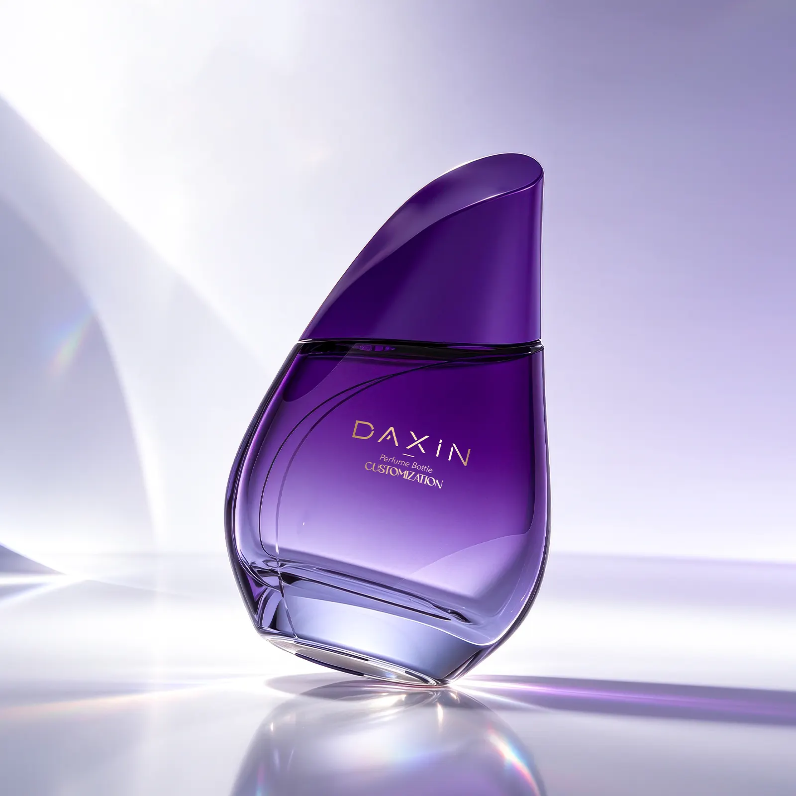Teardrop Perfume Bottle with Slanted Cap