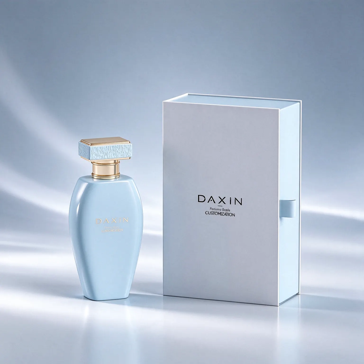 Oval Women's Perfume Bottle with Square Cap & Gift Box