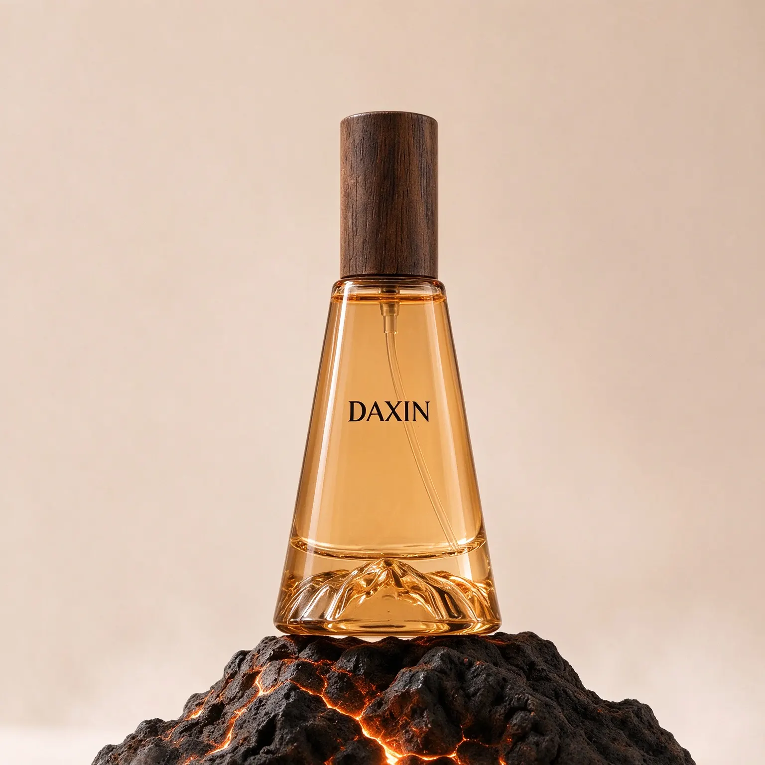 30ml Conical Perfume Bottle with Wooden Cap