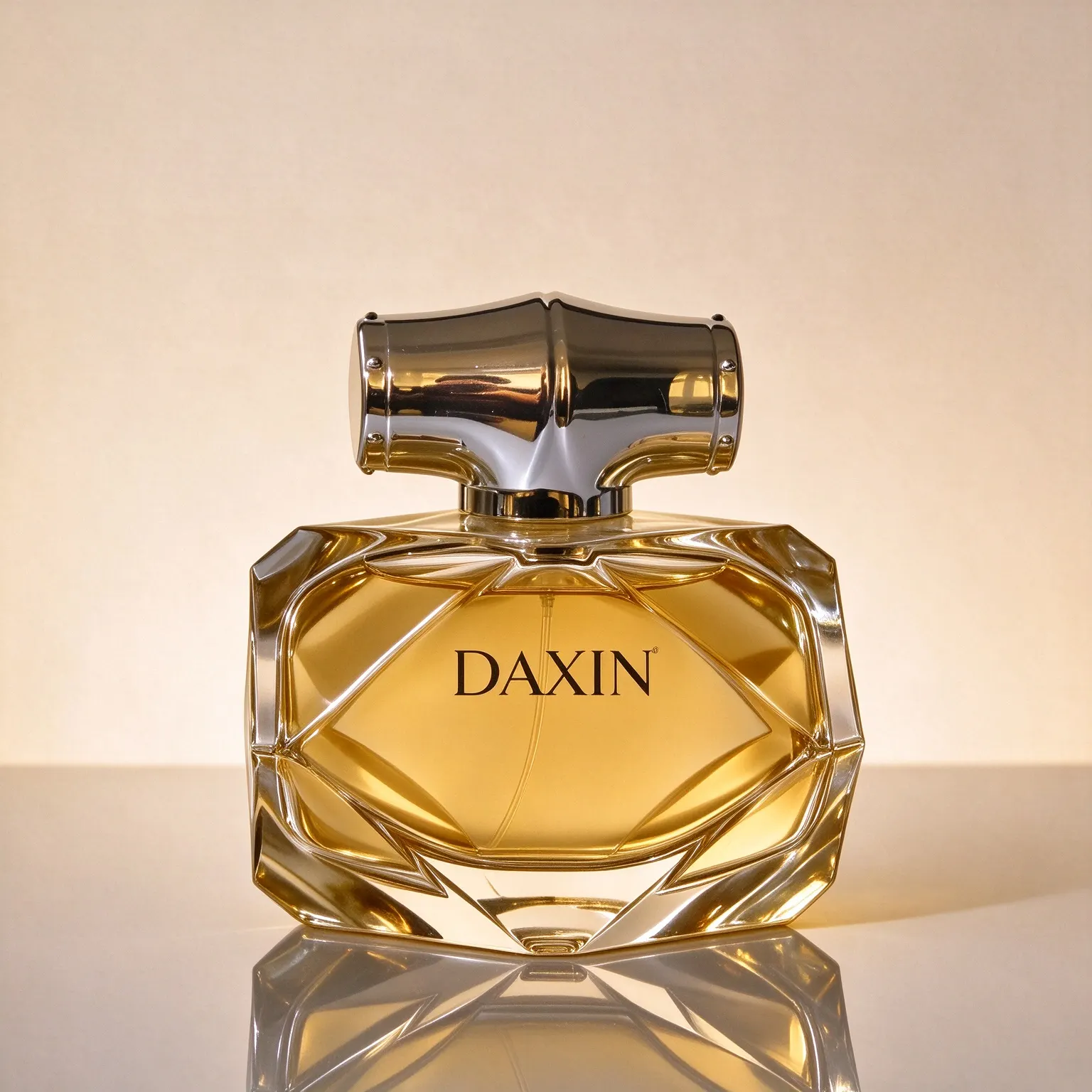 Faceted Perfume Bottle with Chrome Metal Cap & Gift Box 50ml