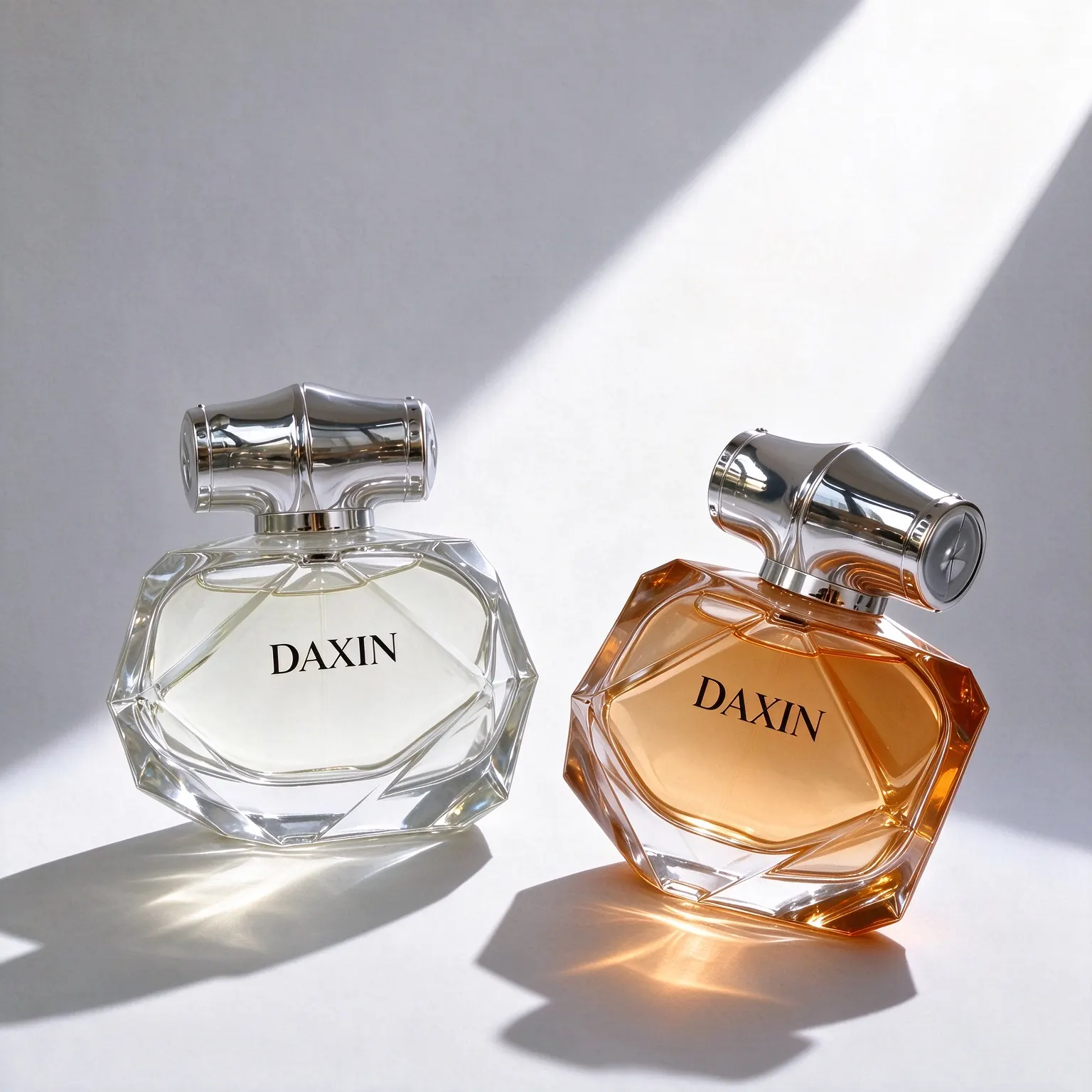 Faceted Perfume Bottle with Chrome Metal Cap & Gift Box 50ml