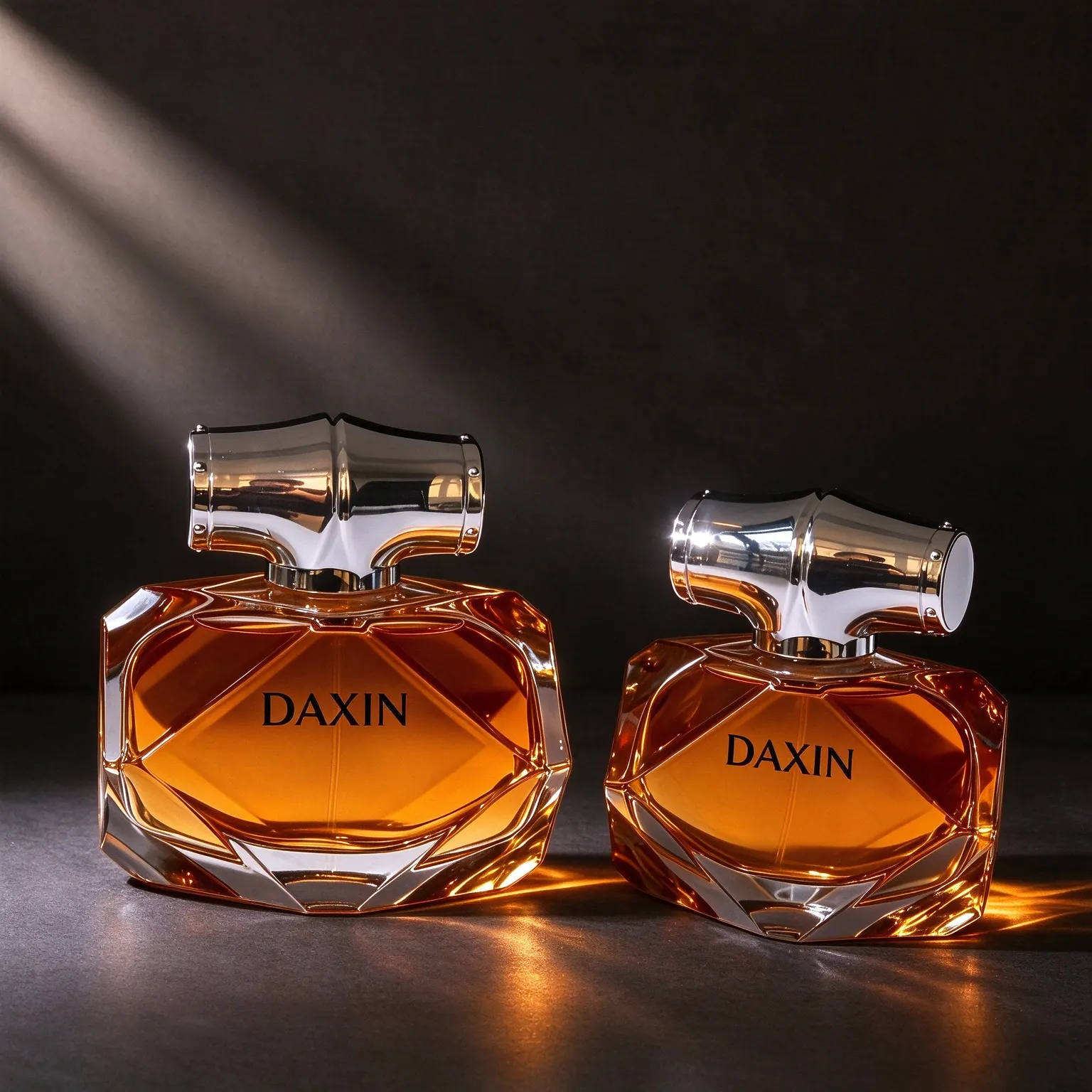 Faceted Perfume Bottle with Chrome Metal Cap & Gift Box 50ml