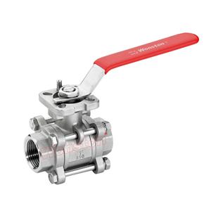 3PC Ball Valve With Direct Mounting Pad 1000WOG