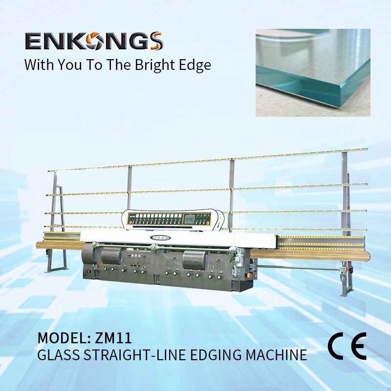 ZM11 Glass Straight-line Edging Machine with 11 spindles