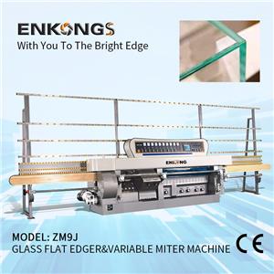 ZM9J Glass Flat Edger & Variable Miter Machine with 9 spindles