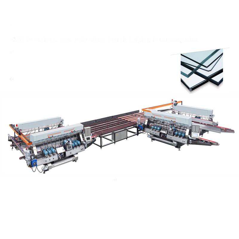 SM20 L Type 4025 Glass Straight-line Standard Double Edging Processing line