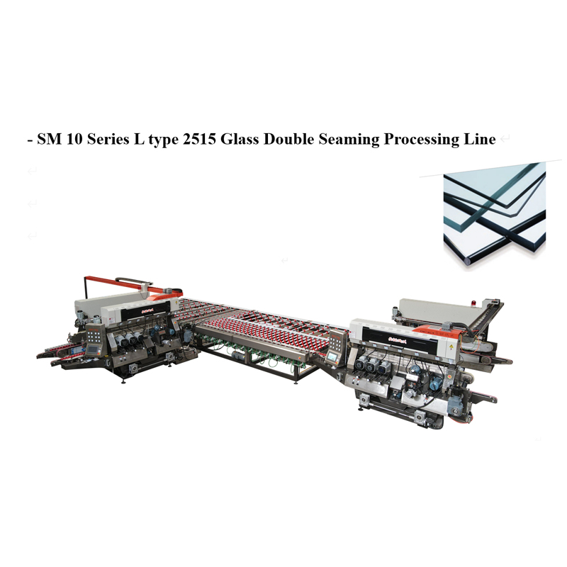 SM10 Glass 1510 Straight-line Double Sides Seaming Processing line With 10 Spindles