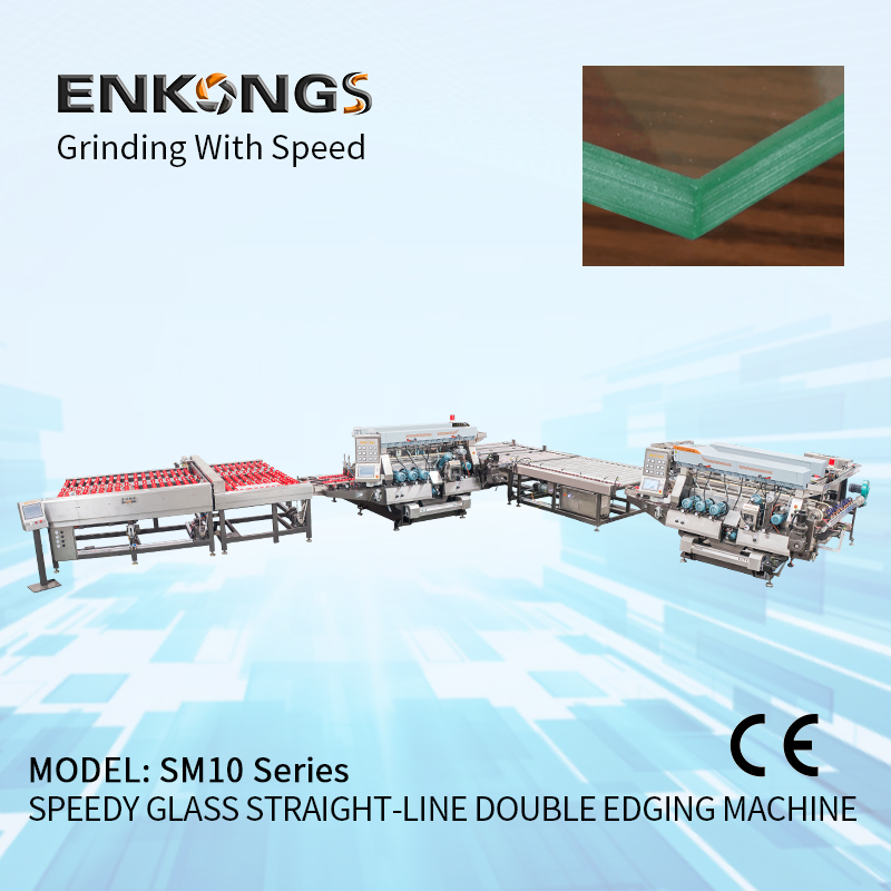 SM10 Glass 1010 Straight-line Double Sides Seaming Processing Line For Construction Glass