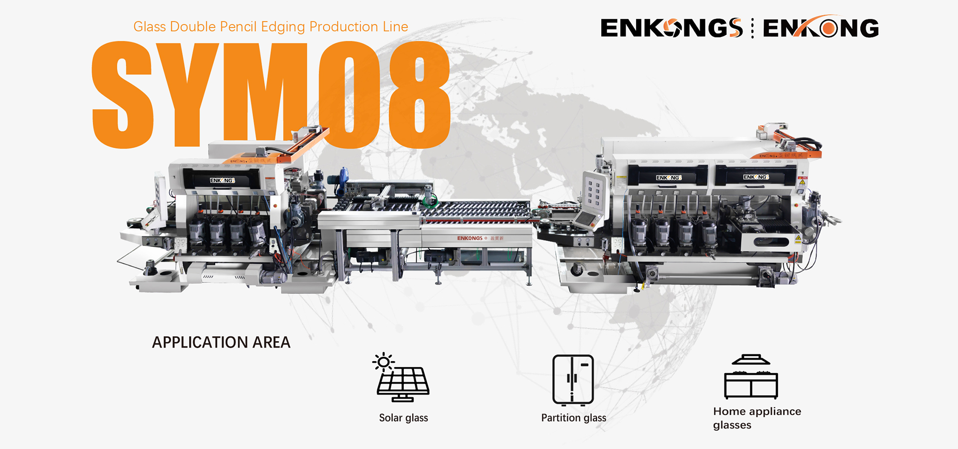 Glass Straight Line Double Round Edging Polishing and Grinding Machine