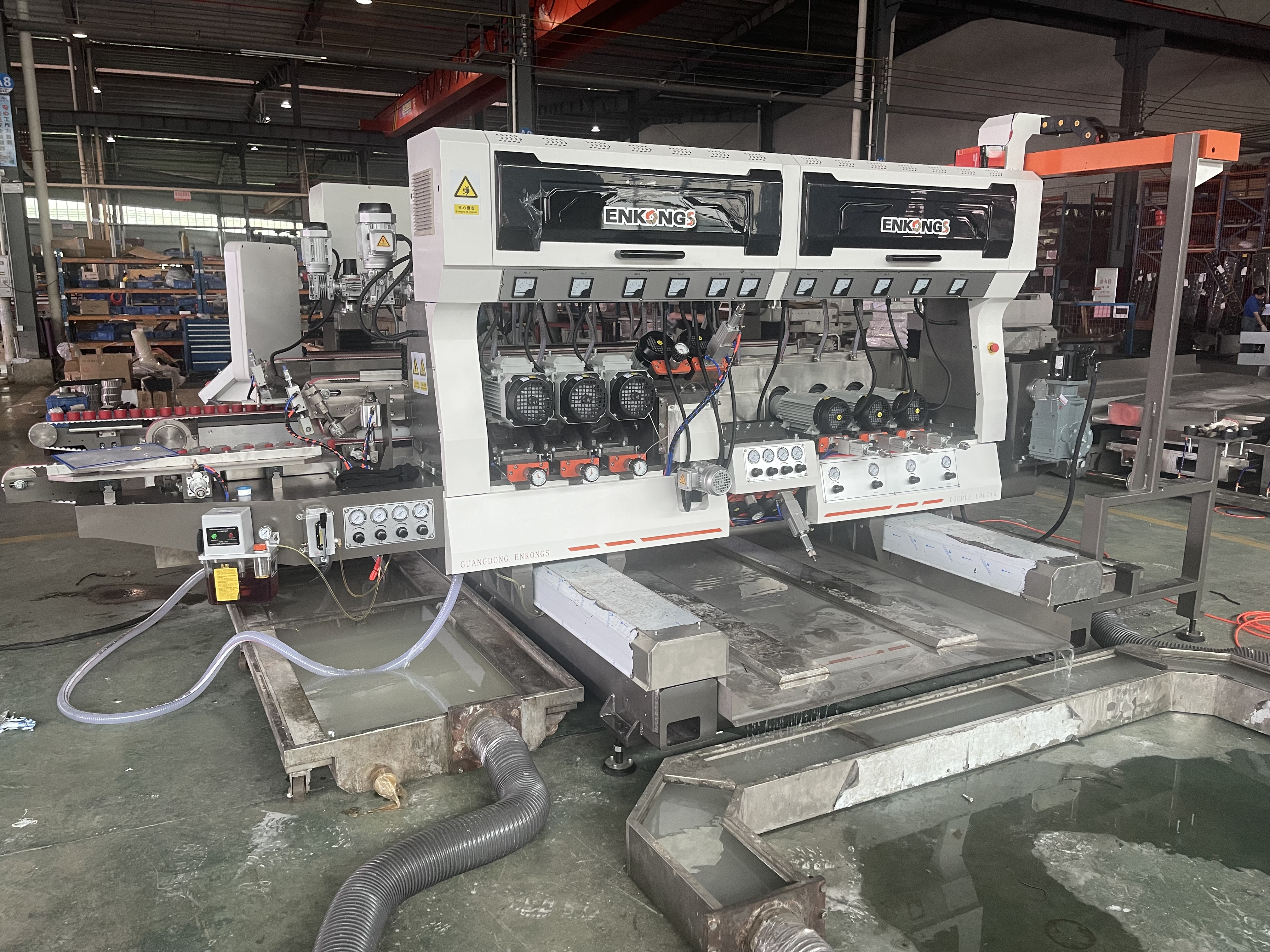 glass double straight line edging machine