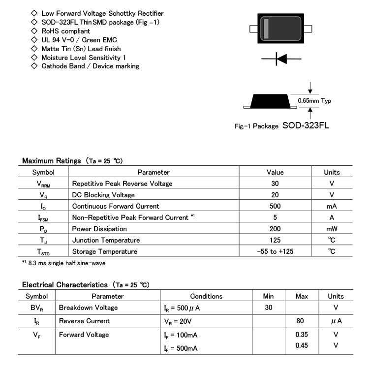 China Low Forward Voltage Drop Schottky Diode wholesale supplier