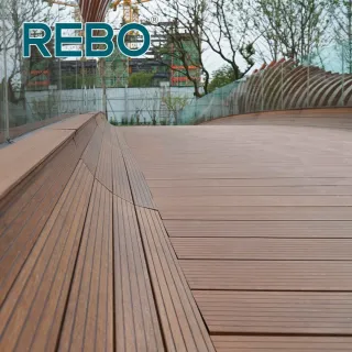 Piso decorativo de ponte de jardim de bambu, painel lateral ecológico