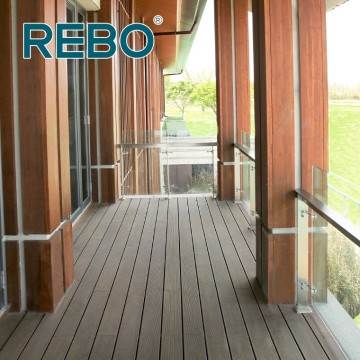 Piso de pátio de bambu, ladrilho externo, deck de madeira