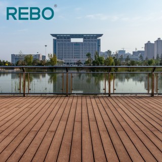 Deck de folheado de bambu trançado com fios de engenharia para áreas externas