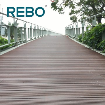 Piso de deck de madeira de bambu de alta densidade para áreas externas cor de café