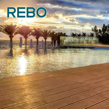 Piso de deck sustentável de bambu à prova d'água