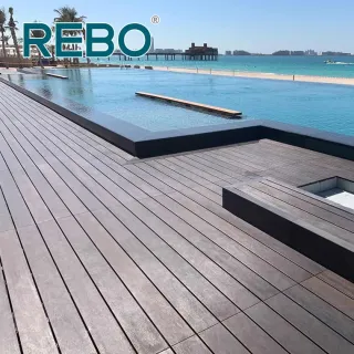 Atacado de material de construção natural para exteriores, piso de bambu trançado para exteriores