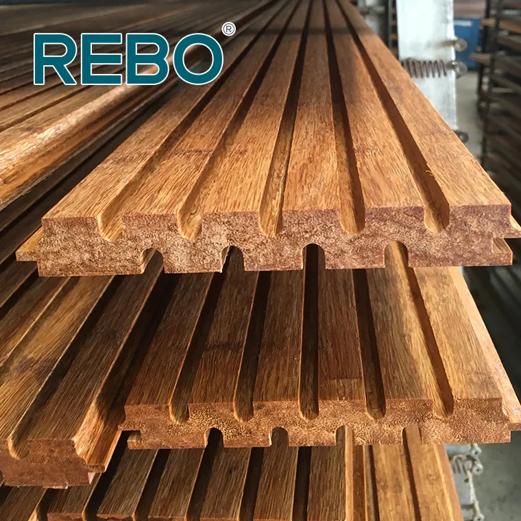 Novo design de painel de revestimento de parede de bambu com ondas profundas