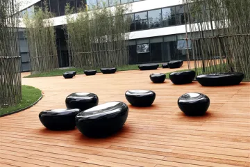 Uma boa opção de material para pátio externo - Bambu trançado
