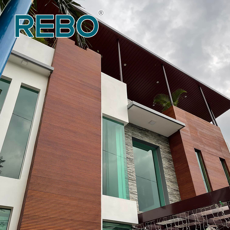 Revestimento de parede de bambu para exterior com design moderno e popular