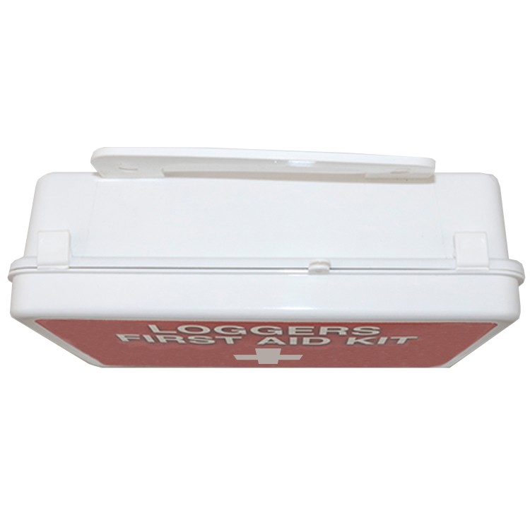 白いプラスチックケースの応急処置ボックス、壁に取り付けられた応急処置ボックス、車用の応急処置ボックス