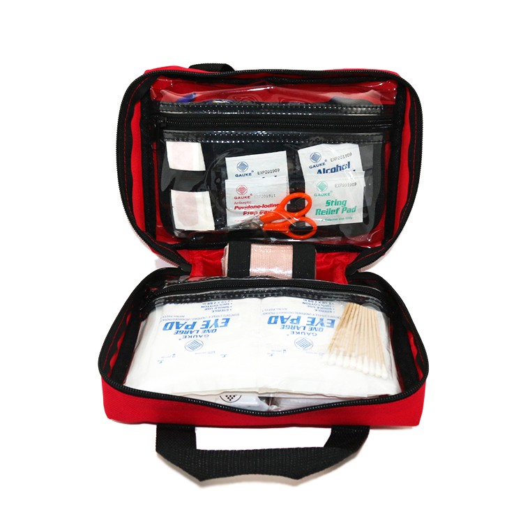 professional CPR face shield first aid kits, first aid kits in nylon pouch bags with keychain