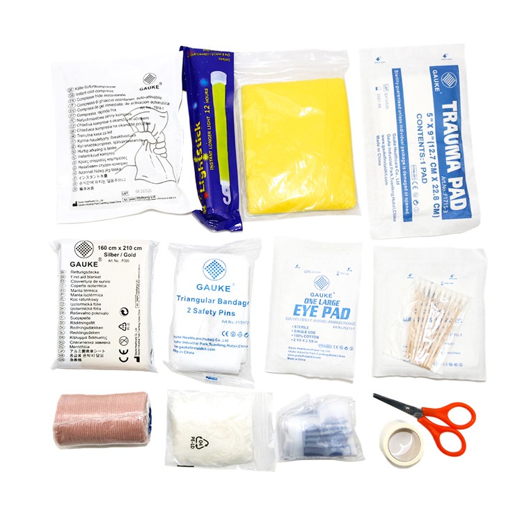 professional CPR face shield first aid kits, first aid kits in nylon pouch bags with keychain