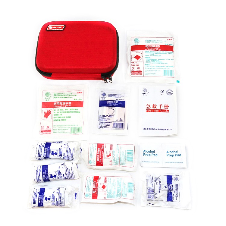 طقم إسعافات أولية أحمر EVA ، طقم إسعافات أولية مع جيب شبكي ، طقم إسعافات أولية مع رغوة