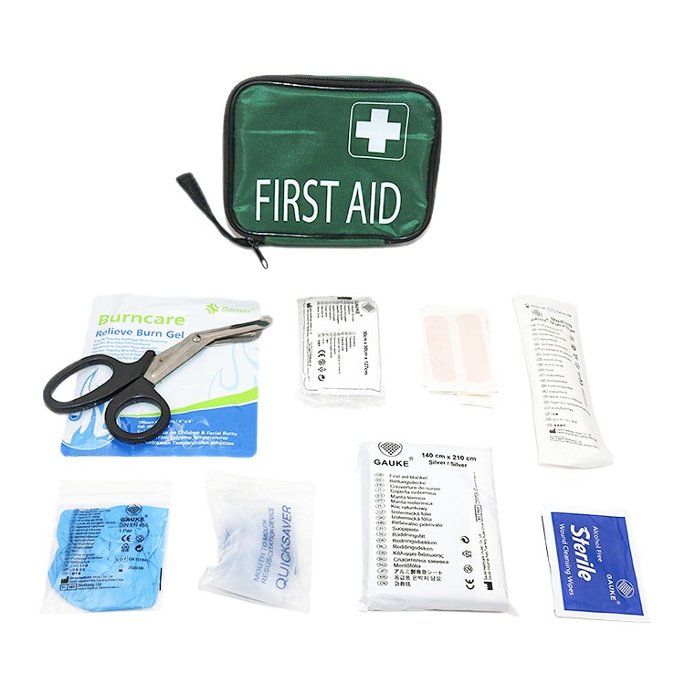 orvosi készlet táska, zöld elsősegély táska, elsősegélynyújtó táska zöld