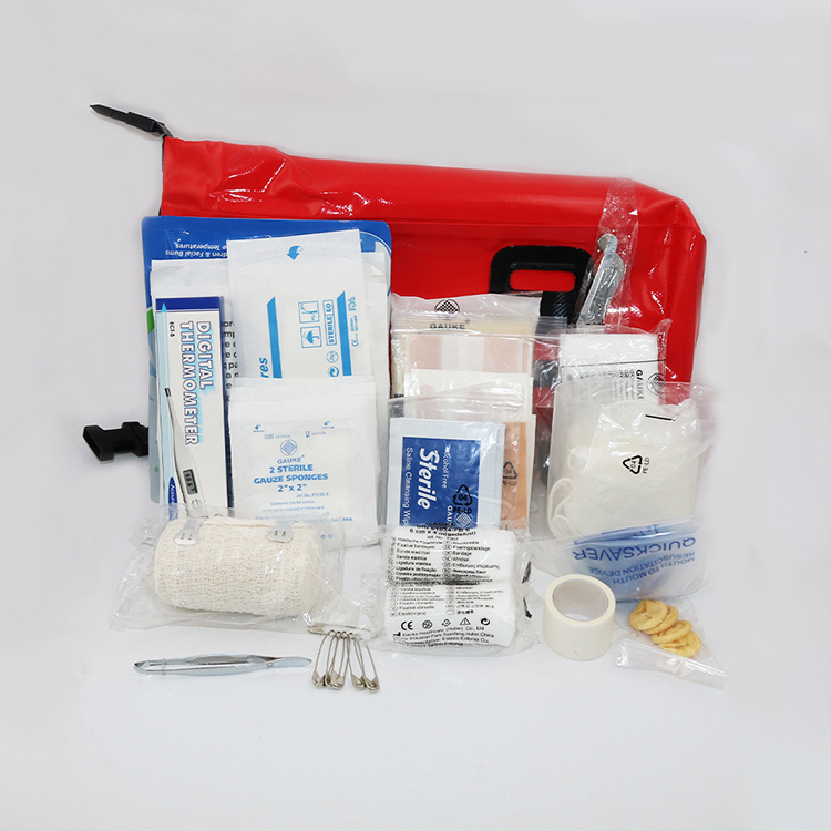 rote Erste-Hilfe-Tasche, medizinische Wanderausrüstung, rote Erste-Hilfe-Tasche