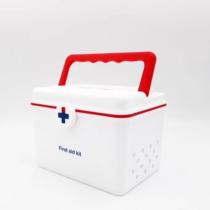 صندوق إسعافات أولية منزلي طبي معتمد من إدارة الغذاء والدواء أبيض GS203