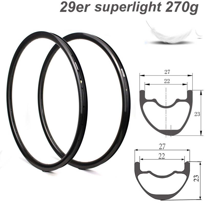 29er Mtb Xc Rims 27mm Width 23mm Depth Asymmetric & Symmetric