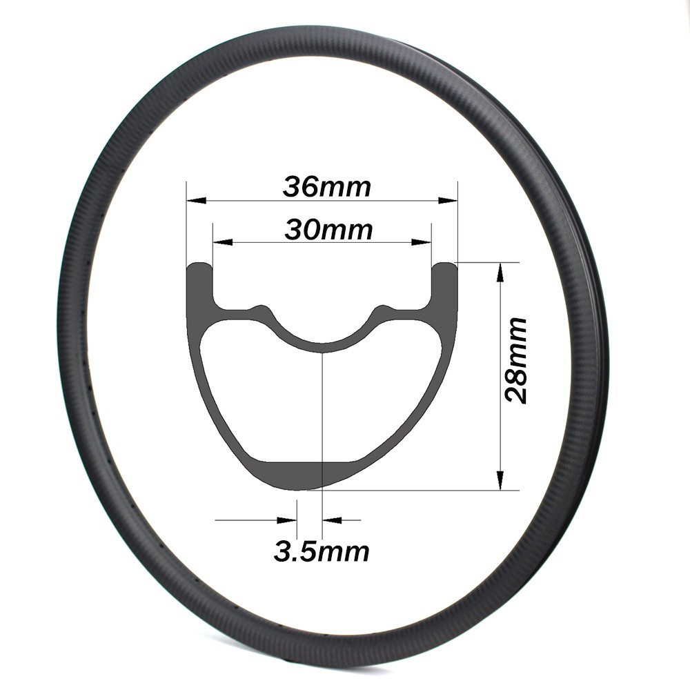 29er Mountain Bike Rims 36mm Width Asymmetric 28mm depth