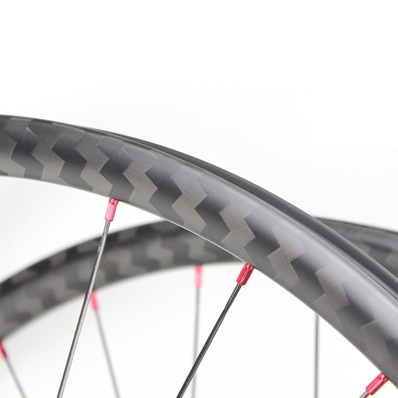 29er 32.6mm Width 27mm Depth xc bike wheelset 12k twill weave asymmetric