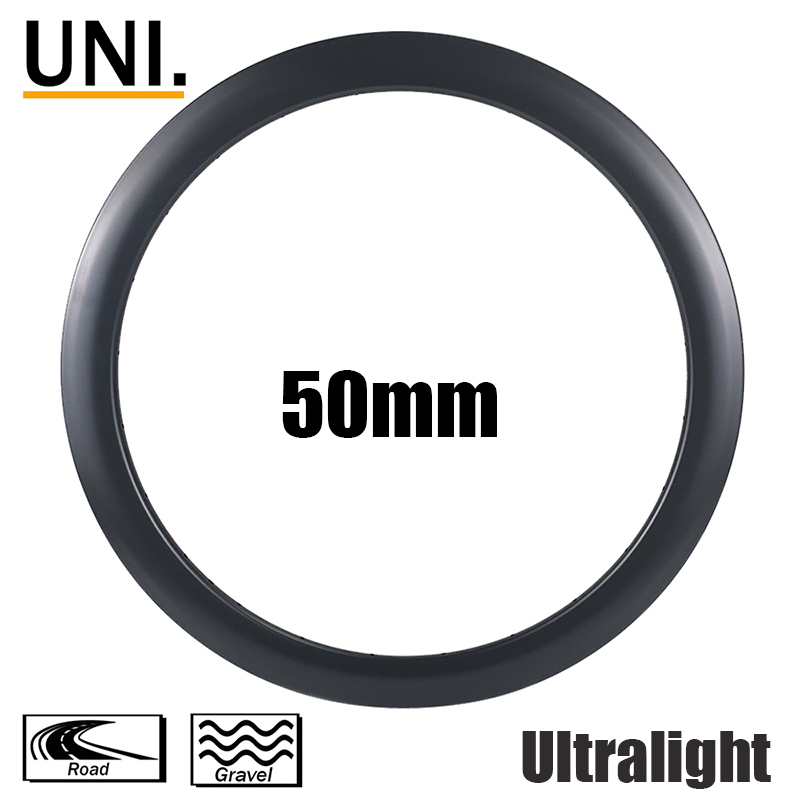 Cerchi in fibra di carbonio T800 Ultralight UNI 700C 50mm profondità del cerchio 21mm larghezza interna cerchi ultraleggeri