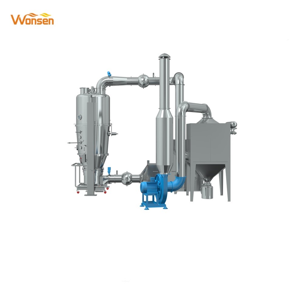 Low-cost/high quality/dust-free fluidized bed granulator machine(FL Series)