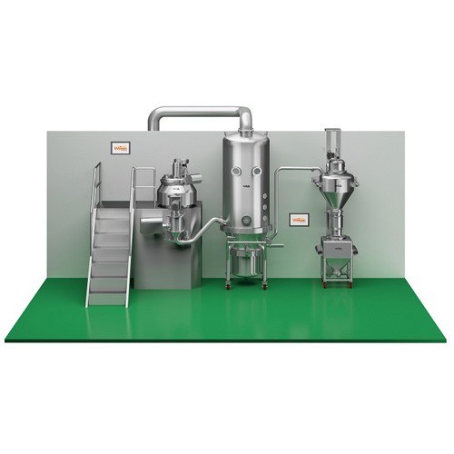 Wall Mounted Granulation Line with 60-120 kgs/batch