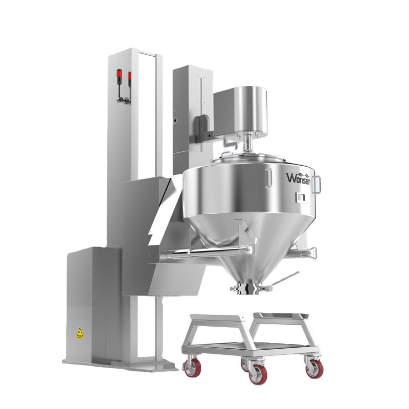 IBC tank Powder Mixing Blender Interchangeable Rotation Hopper Mixer Single-column Lifting Bin Blender